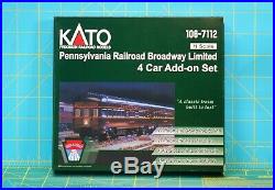 N-Scale KATO Pennsylvania RR Smooth Side Passenger Car Set 106-7112 (Four Cars)