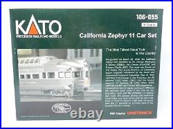 N Scale Kato #106-055 California Zephyr 11 Car Passenger Set with Track