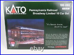 N Scale Kato 106-068 PRR Pennsylvania Broadway Limited 10-Car Passenger Set