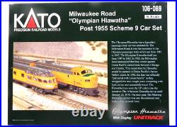 N Scale Kato 106-089 Milwaukee Road 1955 Olympian Hiawatha 9-Car Passenger Set