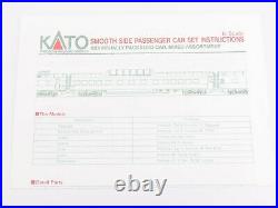 N Scale Kato 106-1401 ATSF Santa Fe Passenger Car (Set E) 4-Pack LIGHTED