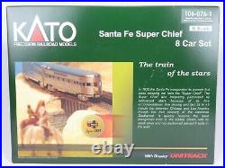 N Scale Kato Kobo Custom 106-076-1 ATSF Santa Fe Super Chief 8-Car Passenger Set