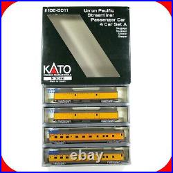 N Scale UP UNION PACIFIC Streamliner Passenger Car 4-Pack Set A -KATO 106-5011