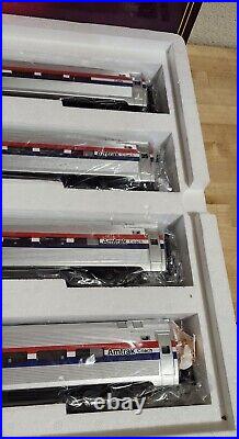 New Genuine Mth 20-6519 O Gauge Amtrak Amfleet 4-car Passenger Train Set