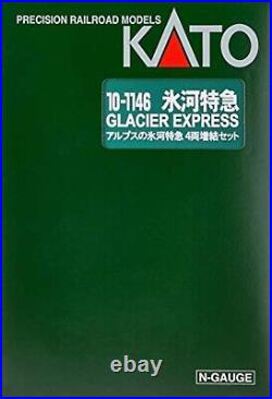New KATO 10-1146 N Scale Glacier Express 4 Car Passenger Add-On Set F/S
