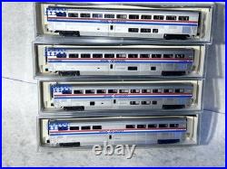 Nice KATO AMTRAK RR Superliner Phase III 4-Car Passenger Set -A N Gauge