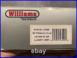 O gauge Williams Madison Luxury Lines 5 Car passenger set NIB
