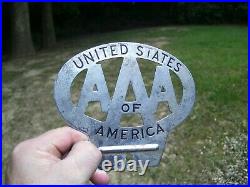 Original 1930's Vintage AAA US STATES AMERICA License Plate topper Ford gm chevy