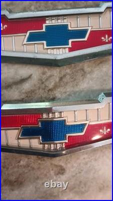 Original 1956 Chevy Passenger Car Hood Emblem/trim Set
