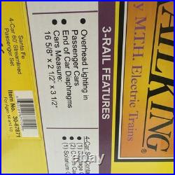 Rail King MTH Electric Train Santa Fe 4-Car Passenger Set 30-67871 New