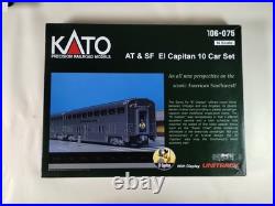Rare Lighted KATO N Scale 106-075 Santa Fe EL Capitan 10 Car Passenger Set