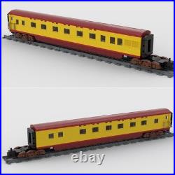 Red and Yellow Passenger Train Cars Building Set 1748PCS Railway Model