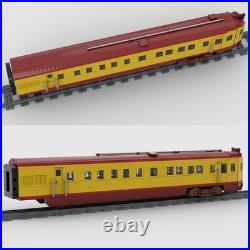 Red and Yellow Passenger Train Cars Building Set 1748PCS Railway Model
