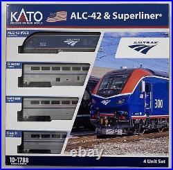 Set of 2 KATO N scale Amtrak ALC-42 Loco & Superliner 3 car & Superliner 6 car