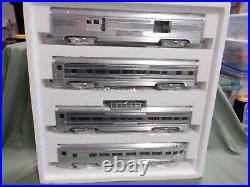 Trains MTH 4-Car Aluminum Passenger Set 15 Santa Fe Plated MT6016 New