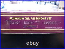Trains MTH 4-Car Aluminum Passenger Set 15 Santa Fe Plated MT6016 New