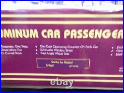 Trains MTH 4-Car Aluminum Passenger Set 15 Santa Fe Plated MT6016 New