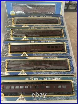 VINTAGE AHM Rivarossi HO Scale Pennsylvania PRR Heavyweight Passenger Car Set