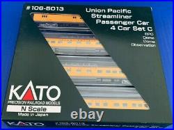 Very Rare Kato 106-5013 Union Pacific Streamliner Passenger Car 4 Car Set C NIB
