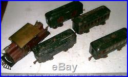 Vintage All Metal Lionel 156X Pre-War 0-4-0 Engine 4 Car Passenger Train Set 20s