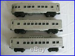 Vintage Lionel Trains Silver with Red Lettering Passenger Car Set 2432 2434 2436