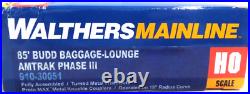 Walthers HO Mainline 85' Amtrak Phase III 4 CAR Passenger Set Coach Diner Lounge