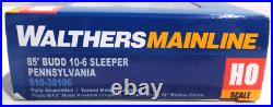 Walthers HO Mainline 85' Pennsylvania 4 CAR Passenger Set Coach Sleeper Baggage