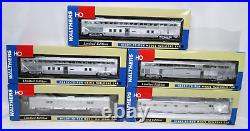 Walthers HO Santa Fe El Capitan Plated Aluminum Hi-Level Passenger Car Set NOS
