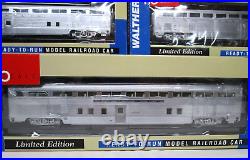 Walthers HO Santa Fe El Capitan Plated Aluminum Hi-Level Passenger Car Set NOS
