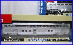 Walthers HO Santa Fe El Capitan Plated Aluminum Hi-Level Passenger Car Set NOS