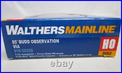 Walthers HO Scale VIA Canada Budd 85' Passenger Car Set Dome Observation NOS