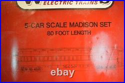 Williams 2702 Pennsylvania 80 ft 5-Car Madison Passenger Set O Scale Train