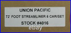 Williams 4016 Union Pacific City of SF 72' 5-CAR PASSENGER SET O-Gauge NIB