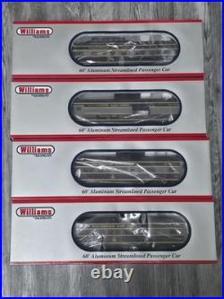 Williams Bachmann 43051 B&H 60' Aluminum Streamlined 4 Car Passenger Set O NEW
