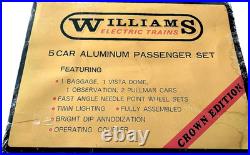 Williams-CONGRESSIONAL PRR Passenger set-1998- O gauge-5 cars-Aluminum-Read On