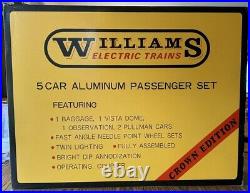 Williams Crown 2605 NYC/New York Central Alum. 5-Car Passenger Set O-Gauge NIB