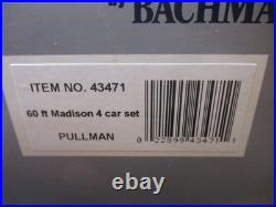 Williams O Gauge 43471 Green 60 Ft Pullman Madison 4 Car Passenger Set NIB
