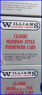 Williams O Gauge Burlington Northern 5 Coach Set lighted Heavy Style Madison