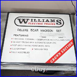 Williams O Scale Crown Ed. Madion Passenger 5 Car Set Reading Excellent Cond