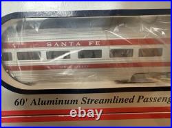 Williams by Bachmann #43098 4-car Aluminum Bodied Santa Fe Passenger Car Set
