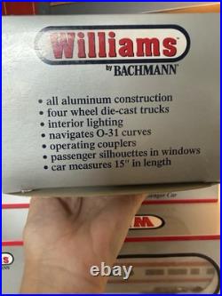 Williams by Bachmann #43098 4-car Aluminum Bodied Santa Fe Passenger Car Set